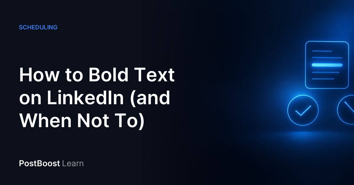 A LinkedIn post draft with one heading line in bold letters and the rest of the text in plain type