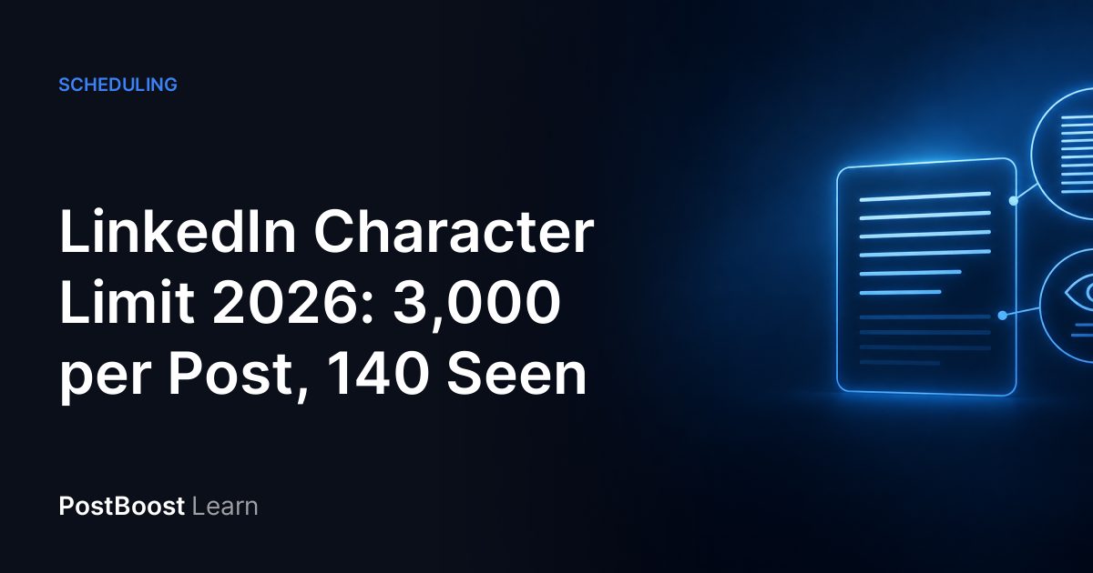 A LinkedIn post card with its first line highlighted above a see more link and a counter reading 3,000